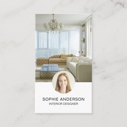 Aangepaste Foto QR Professionele Interieurontwerpe Visitekaartje (Voorkant)