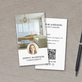 Aangepaste Foto QR Professionele Interieurontwerpe Visitekaartje