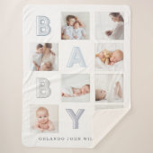 Aangepaste foto-raster Collage Moderne Baby blokle Sherpa Deken (Voorkant)
