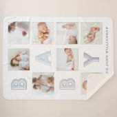 Aangepaste foto-raster Collage Moderne Baby blokle Sherpa Deken (Voorkant (horizontaal))