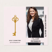 Aangepaste foto Real Estate Agent Realtor Visitekaartje (Buitenkant ongevouwen)