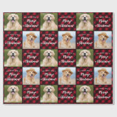 Aangepaste foto Red Buffalo Pset Merry kerst Cadeaupapier (Vlak)