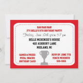 Aangepaste foto Red Cheerleader Birthday Invite Kaart (Achterkant)