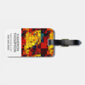 Aangepaste foto regenboog geometrisch patroon bagagelabel (Achterkant horizontaal)