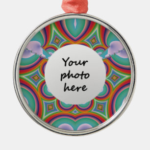 Aangepaste foto regenboog psychedelische kunst metalen ornament
