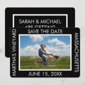 aangepaste foto reisbestemming save the date (Voorkant / Achterkant)