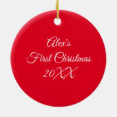 Aangepaste foto Rendier Baby's Eerste Kerstmis Keramisch Ornament (Achterkant)