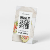 Aangepaste foto Restaurant Scan QR Code Menu Reclamebord Met Voetstuk (Voorkant)