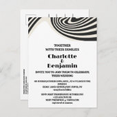 Aangepaste foto Retro Black & White 70s Wedding Uitnodiging Briefkaart (Voorkant / Achterkant)