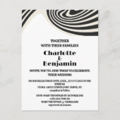 Aangepaste foto Retro Black & White 70s Wedding Uitnodiging Briefkaart (Voorkant)