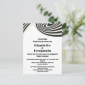 Aangepaste foto Retro Black & White 70s Wedding Uitnodiging Briefkaart (Staand voorkant)