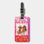 Aangepaste foto-retro-cirkels bagagelabel (Voorkant verticaal)