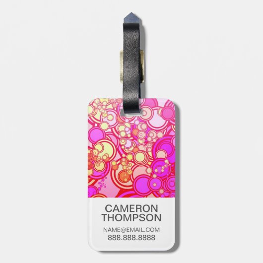 Aangepaste foto-retro-cirkels bagagelabel (Achterkant verticaal)