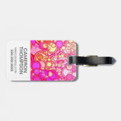 Aangepaste foto-retro-cirkels bagagelabel (Achterkant horizontaal)