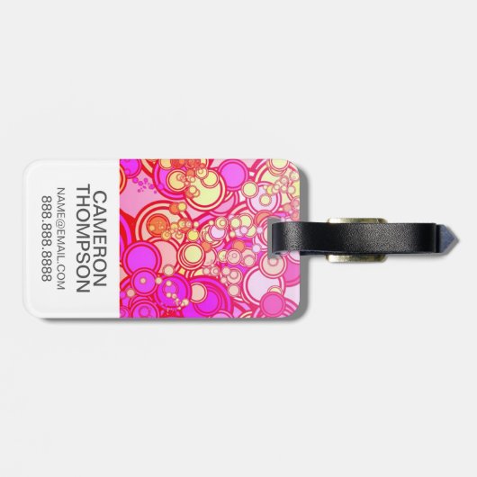 Aangepaste foto-retro-cirkels bagagelabel (Achterkant horizontaal)