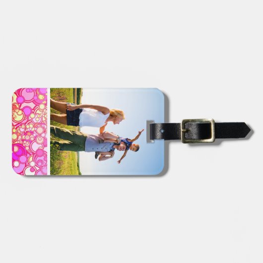 Aangepaste foto-retro-cirkels bagagelabel (Voorkant horizontaal)