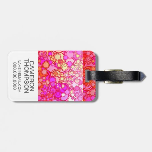 Aangepaste foto-retro-cirkels bagagelabel (Achterkant horizontaal)