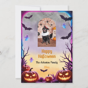 Aangepaste Foto Retro Happy Halloween Groet Kaart