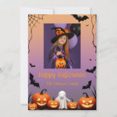 Aangepaste Foto Retro Happy Halloween Holiday Kaar Kaart (Voorkant)
