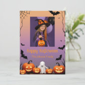 Aangepaste Foto Retro Happy Halloween Holiday Kaar Kaart (Staand voorkant)