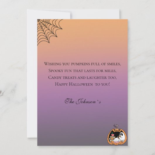 Aangepaste Foto Retro Happy Halloween Holiday Kaar Kaart (Achterkant)