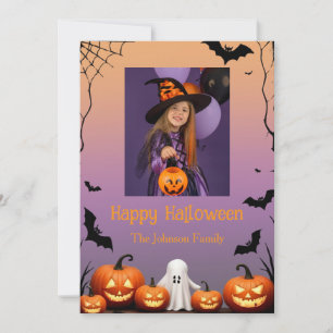 Aangepaste Foto Retro Happy Halloween Holiday Kaar Kaart