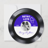 Aangepaste foto Retro Vinyl Record bruiloft uitnod Kaart (Voorkant)