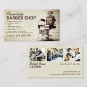 Aangepaste foto-retro voor Barbershop Visitekaartje (Voorkant / Achterkant)