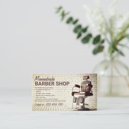 Aangepaste foto-retro voor Barbershop Visitekaartje (Staand voorkant)