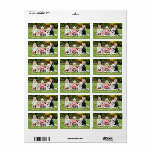 Aangepaste foto Return Address Label Modern (Full Sheet)