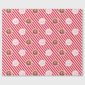 Aangepaste foto Rode Nice lijst Lid Kerstmis Cadeaupapier (Vlak)