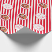 Aangepaste foto Rode Nice lijst Lid Kerstmis Cadeaupapier (Hoek)