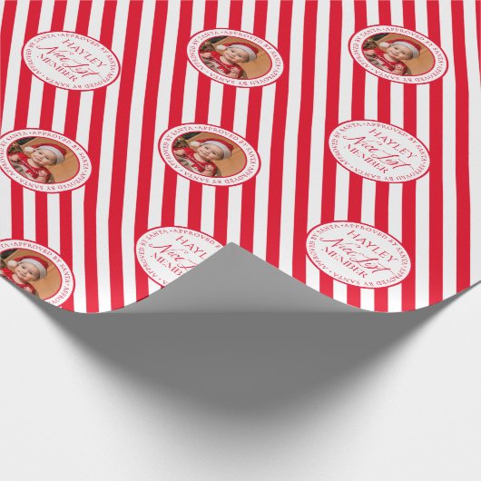 Aangepaste foto Rode Nice lijst Lid Kerstmis Cadeaupapier (Hoek)