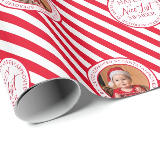 Aangepaste foto Rode Nice lijst Lid Kerstmis Cadeaupapier (Rol Hoek)