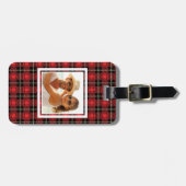 Aangepaste foto rode spelachtergrond bagagelabel (Voorkant horizontaal)