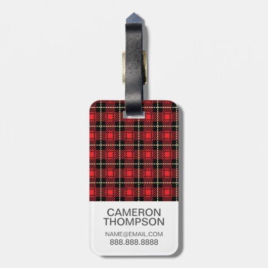 Aangepaste foto rode spelachtergrond bagagelabel (Achterkant verticaal)