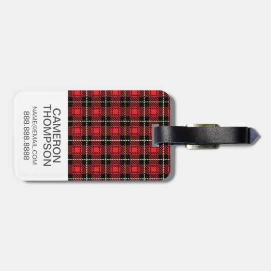 Aangepaste foto rode spelachtergrond bagagelabel (Achterkant horizontaal)