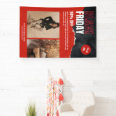 Aangepaste foto rode zwarte vrijdag productpromo spandoek (Insitu)