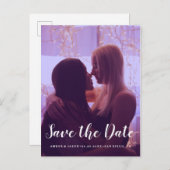 Aangepaste foto romantisch modern Save the Date Aankondigingskaart (Voorkant / Achterkant)