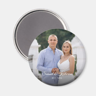 Aangepaste foto romantische aandenken met namen en magneet