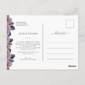 Aangepaste Foto Romantische Bloemen Dank u Briefka Briefkaart (Achterkant)