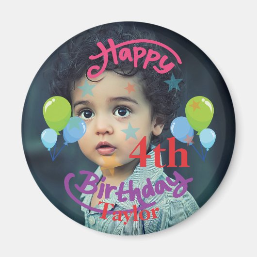 Aangepaste foto Rond Magnet (Voorkant)