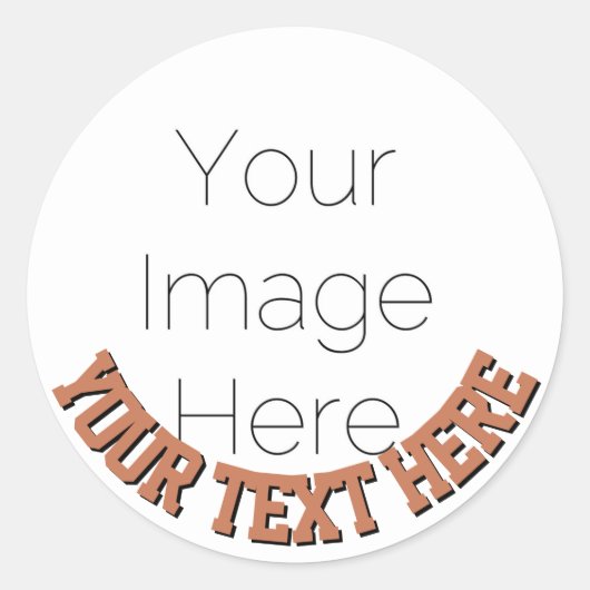 Aangepaste foto rond – Mocha mousse bruine tekst Ronde Sticker (Voorkant)