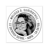 Aangepaste foto ronde adres zelfinktende stempel (Design)