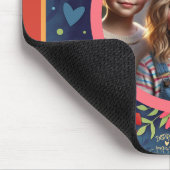 Aangepaste Foto Rood Blauw Leuke Kleurrijke Bloeme Muismat (Hoek)