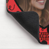 Aangepaste foto | Rood patroon met gepersonaliseer Muismat (Hoek)