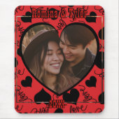 Aangepaste foto | Rood patroon met gepersonaliseer Muismat (Voorkant)