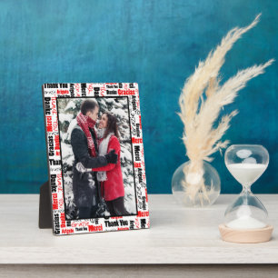 Aangepaste foto rood zwart bedankt voor het framer fotoplaat
