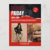 Aangepaste Foto Rood Zwart Vrijdag Product Promo Briefkaart (Voorkant)