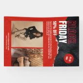Aangepaste Foto Rood Zwart Vrijdag Product Promo Spandoek (Horizontaal)